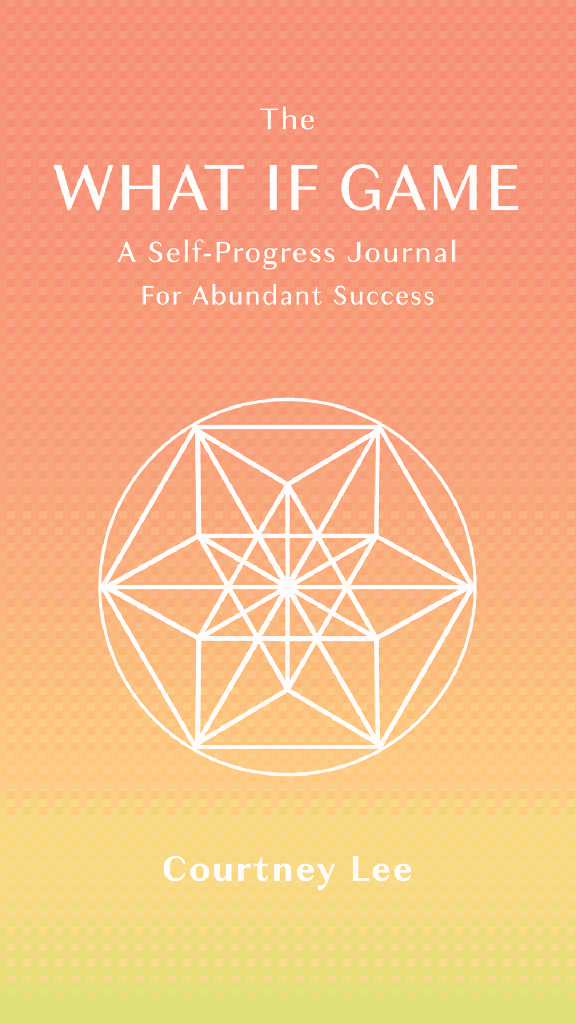 The what if game by Coutney Lee. A book with a soft gradient color scheme.